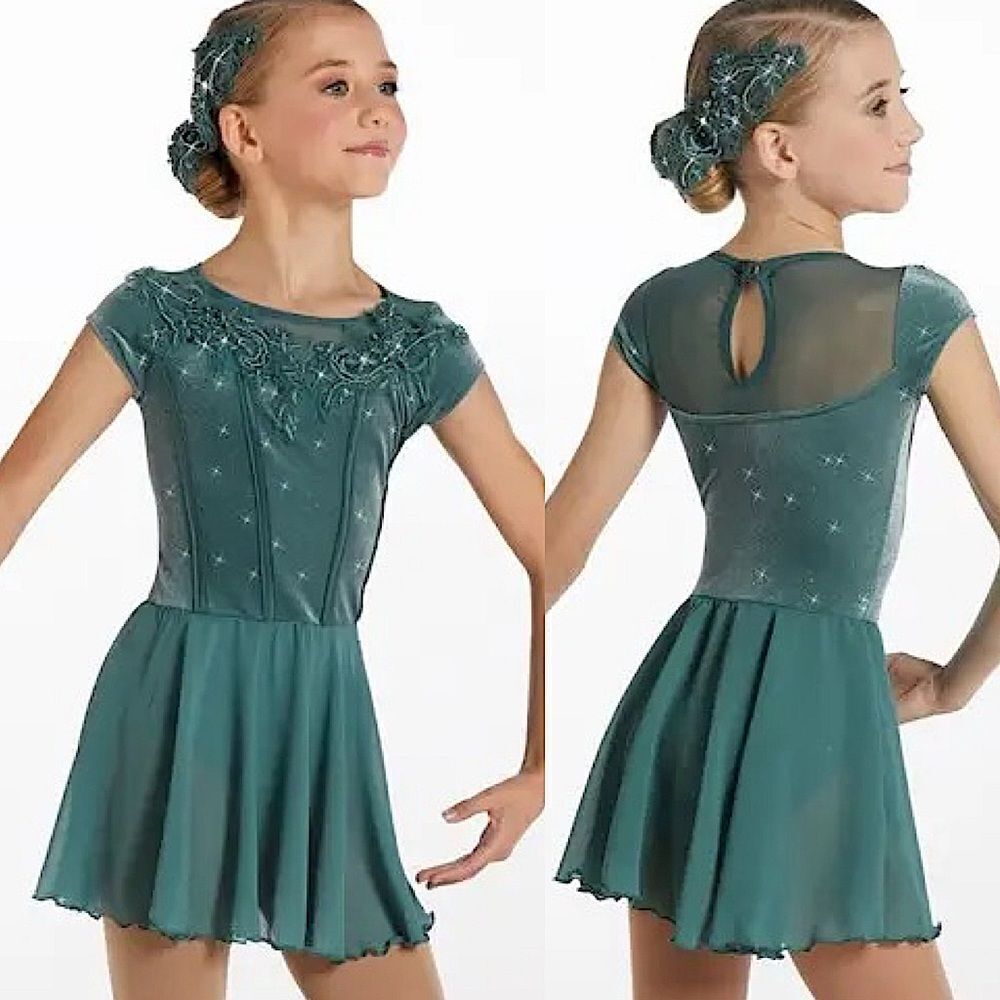 Weissman dance costume velvet sage green corset Wishing
15821 SA-Small adult